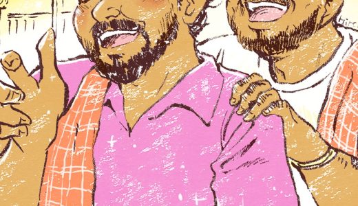 友達とバイクに乗るスンダラム(インド)